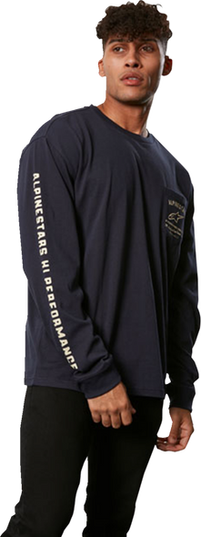 Alpinestars REP Long-Sleeve T-Shirt - Dark Navy, Size XL, Part Number 123371400701XL