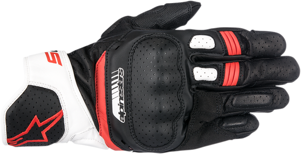 Alpinestars SP-5 Gloves Black/White/Red 2XL - Part Number 3558517-123-2X