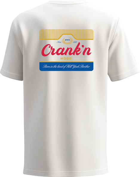 Z1R Hogs Crank'n T-Shirt 2XL by Z1R - White with Back Graphic and Left Chest Logo