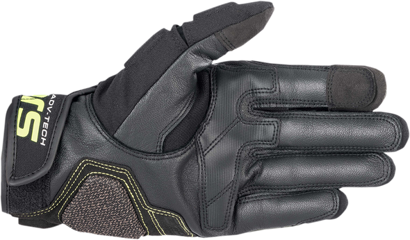 Alpinestars Halo Gloves - Forest Black and Fluo Yellow, 2XL, Part Number 3504822-6085-2X