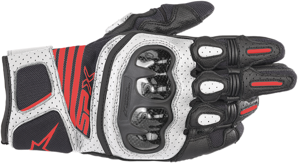Alpinestars SPX AC V2 Gloves - Black/White/Fluo Red, 2XL - Part 3567319-1231XXL