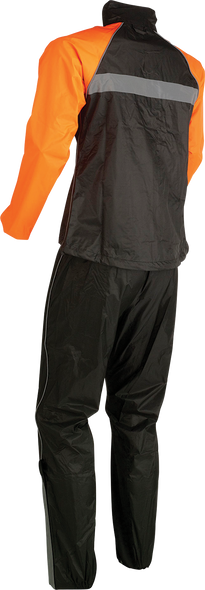 Z1R Women's 2-Piece Rainsuit Black/Orange XS - Waterproof Motorcycle Riding Gear Part Number 2853-0033