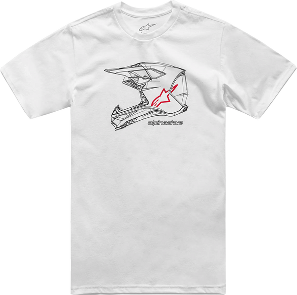 Alpinestars MX Helmet T-Shirt - White, XL | Part Number 1214-73116-20-XL