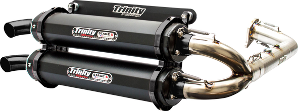 TRINITY RACING Stage 5 Dual Exhaust System with Cerakote Black Finish - Part TR-4153D-C2