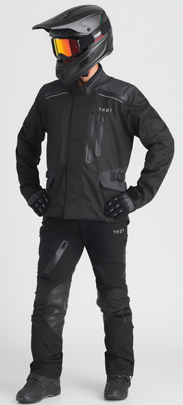 THOR Range Jacket 2XL - Black Waterproof Breathable Motorcycle Outerwear (Part Number 2920-0847)