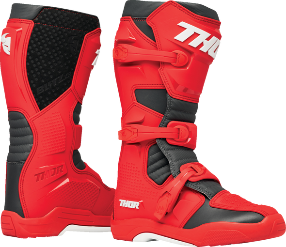 THOR Blitz XR Boots - Size 14, Red/Charcoal, Part Number 3410-3116