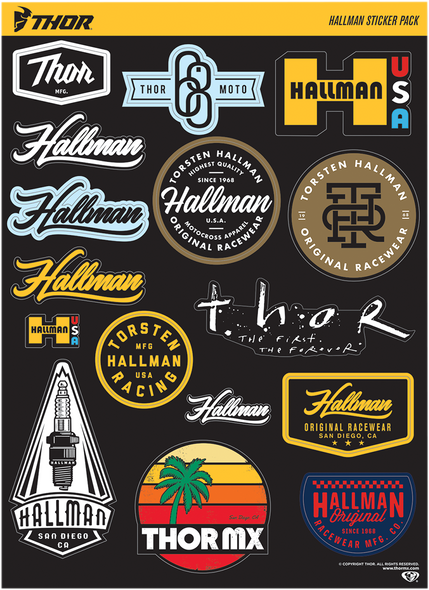 THOR Decal Sheet - Hallman S20 - 9 x 13 Inches - Multiple Colors - Part 4320-2182