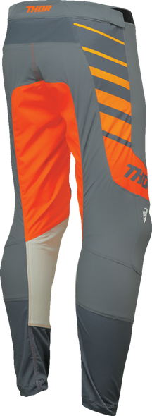 THOR Prime Analog Pants - Charcoal and Orange, US 34 | Durable Full Grain Leather Inner Knee Panels