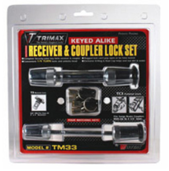 Trimax 5/8" Receiver Lock & 3-1/2" Span Coupler Lock Tm33