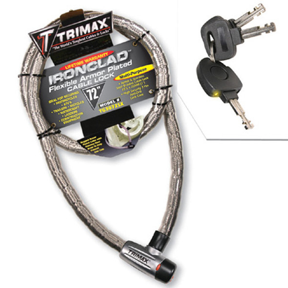 Trimax Tirmax Ironclad Flexible Armor Plated Cable Lock - 72" X 26Mm Tg3072Sx