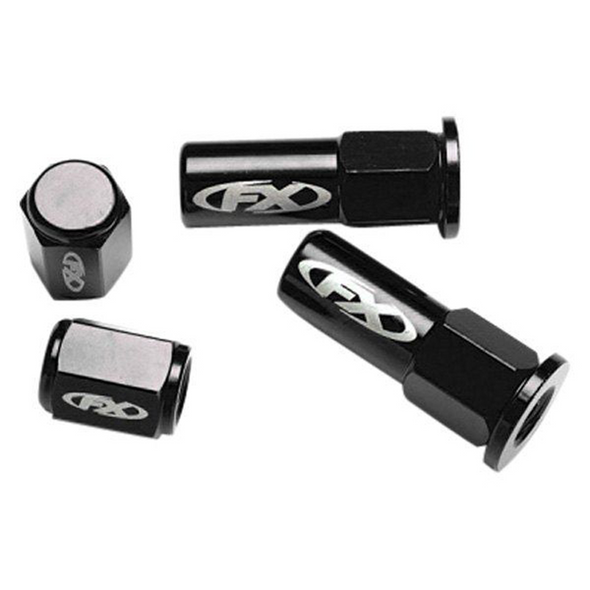 Factory Effex Fx Valve Cap/Rim Lock Kit Universal - Black 17-36728