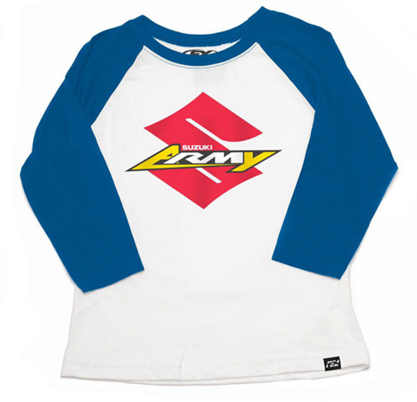Factory Effex Suzuki Army Youth Baseball Shirt /Royal-White S 22-83410