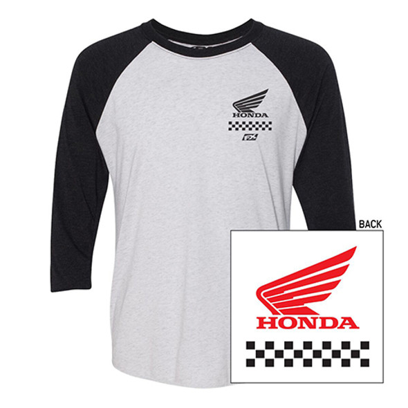 Factory Effex Honda Wing Men'S Baseball Shirt / White-Black (M) 23-87322
