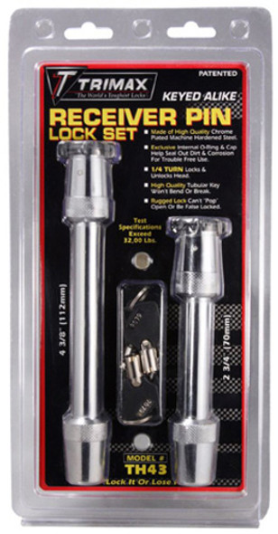 Trimax Rapid Hitch Keyed -Alike Adjustable Reciever Lock Set Th43