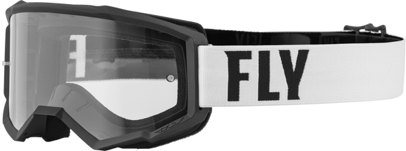 Fly Racing Focus Goggle White/Black W/ Clear Lens 37-51146