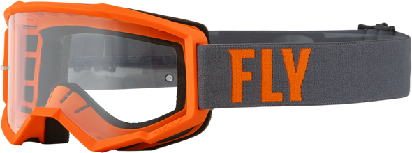 Fly Racing Focus Goggle Grey/Orange W/ Clear Lens 37-51135