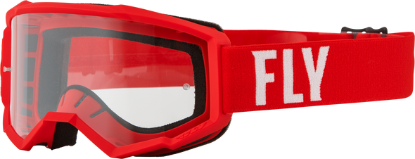 Fly Racing Youth Focus Goggle Red/White W/ Clear Lens 37-51335