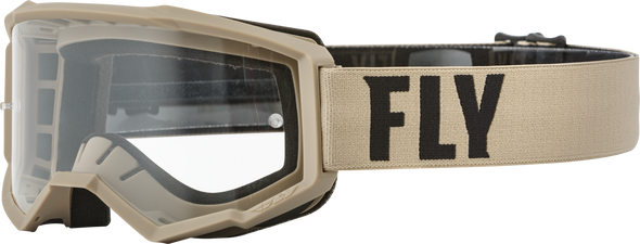 Fly Racing Focus Goggle Khaki/Brown W/ Clear Lens 37-51137