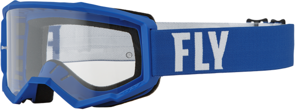Fly Racing Youth Focus Goggle Blue/White W/ Clear Lens 37-51322