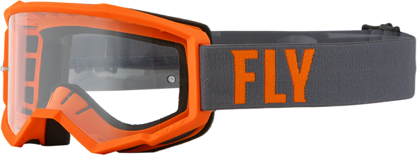 Fly Racing Youth Focus Goggle Grey/Orange W/ Clear Lens 37-51325