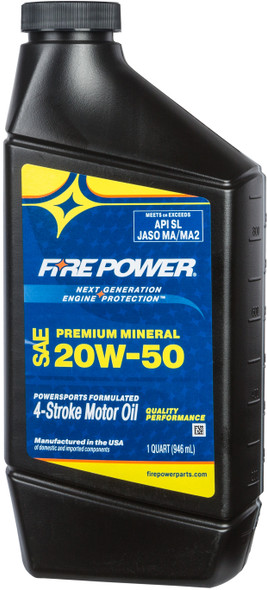 Fire Power Mineral 4-Stroke Oil 20W-50 Qt 12/Case 196973