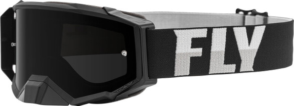 Fly Racing Zone Pro Goggle Black/White W/Dark Smoke Lens W/Post Fla-061