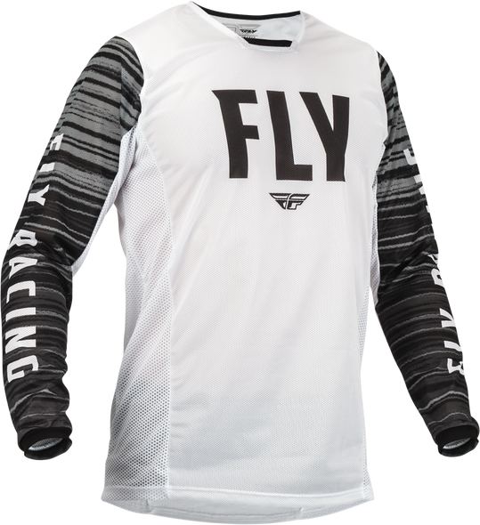 Fly Racing Kinetic Mesh Jersey White/Black/Grey Md 376-316M