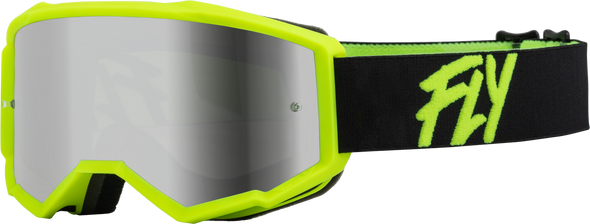 Fly Racing Youth Zone Goggle Black/Hi-Vis W/ Silver Mirror/Smoke Lens 37-51720