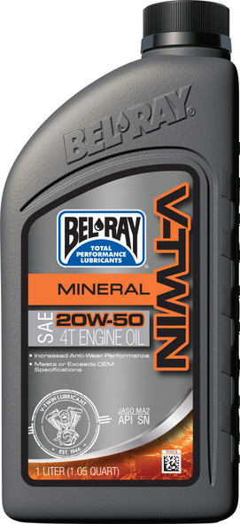 Bel-Ray V-Twin Mineral Engine Oil 20W-50 1L 96905-Bt1