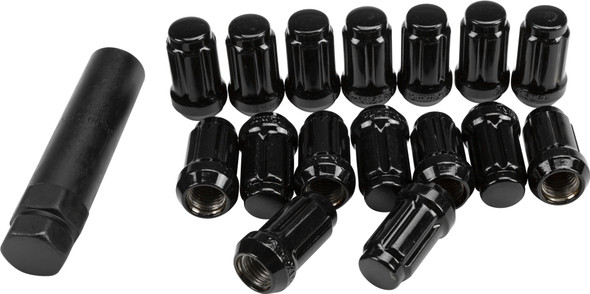 Awc 12Mmx1.50 Lock Style Lug Nuts Black W/Key 16/Pk Rlug-Cs20B