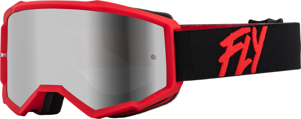 Fly Racing Youth Zone Goggle Black/Red W/ Silver Mirror/Smoke Lens 37-51721