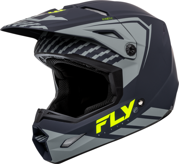 Fly Racing Kinetic Menace Helmet Matte Grey/Hi-Vis Lg F73-8657L