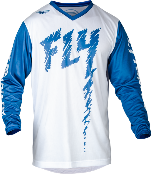 Fly Racing Youth F-16 Jersey True Blue/White Ym 377-223Ym