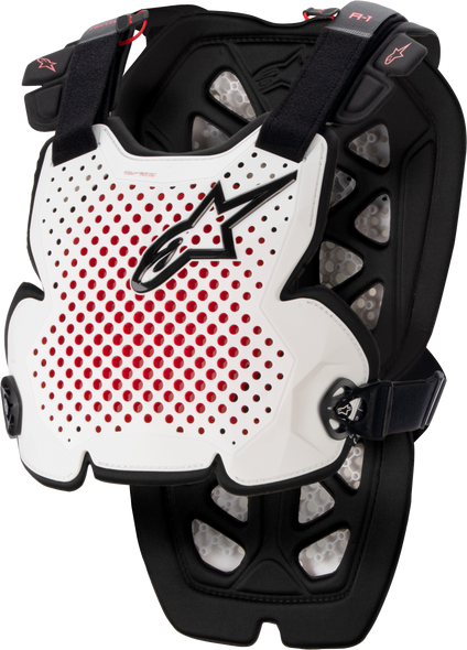 Alpinestars A-1 Chest Protector White/Black/Red Md/Lg 6700123-213-M/L