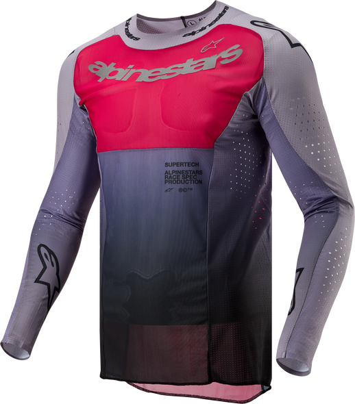 Alpinestars Supertech Dade Jersey Iron/Red Berry Lg 3763324-1396-L