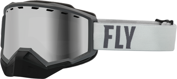 Fly Racing Focus Snow Goggle Gry/Dark Gry W/ Silver Mirror/Smoke Lens 37-50083