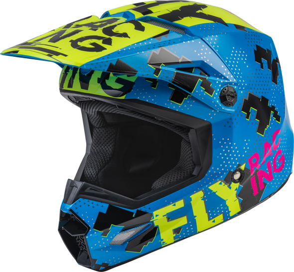 Fly Racing Youth Kinetic Scan Helmet Blue/Hi-Vis/Pink Ym F73-3492Ym