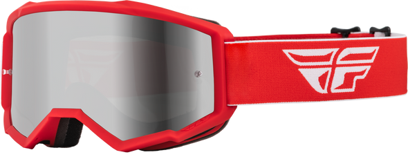 Fly Racing Youth Zone Goggle Red/White W/ Silver Mirror/Smoke Lens 37-51725