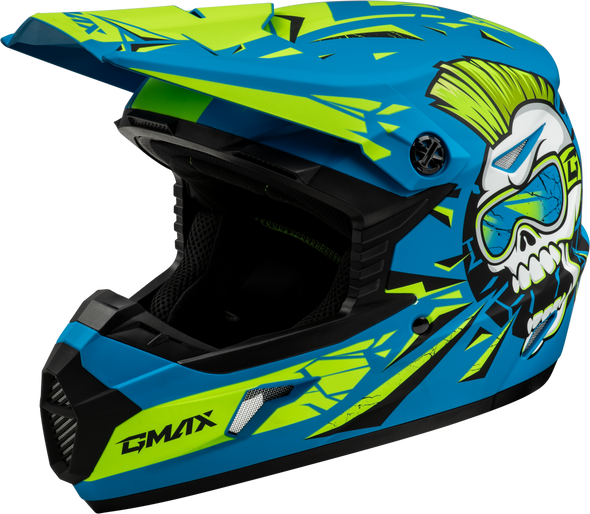 Gmax Youth Mx-46Y Unstable Helmet Matte Blue/Green Ym D3465181