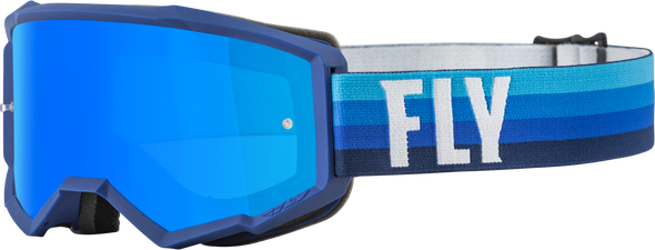 Fly Racing Youth Zone Goggle Black/Blue W/ Sky Blue Mirror/Smoke Lens 37-51710