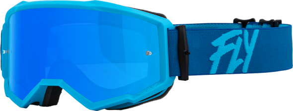 Fly Racing Zone Goggle Blue W/ Sky Blue Mirror/Smoke Lens 37-51502