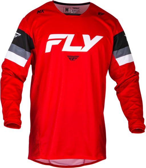 Fly Racing Kinetic Prix Jersey Red/Grey/White Md 377-422M
