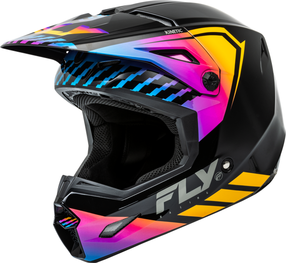 Fly Racing Youth Kinetic Menace Helmet Black/Sunrise Ym F73-8655Ym