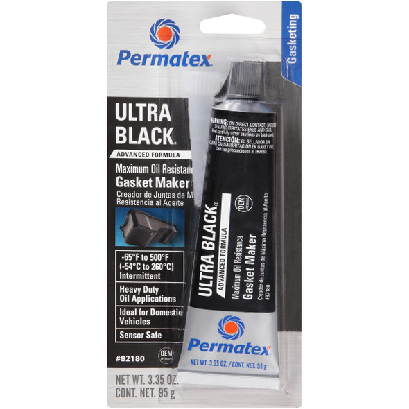 Permatex Ultra Black Hi-Temp Rtv Silicone Gasket Maker 3.35 Oz 82180