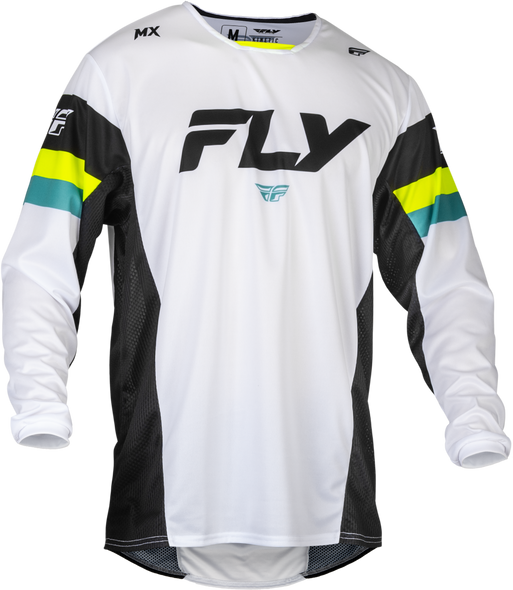 Fly Racing Kinetic Prix Jersey White/Black/Hi-Vis Xl 377-423X