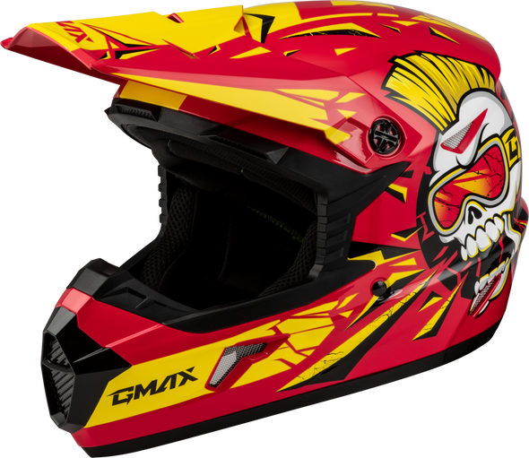 Gmax Youth Mx-46Y Unstable Helmet Red/Yellow Ys D3465230