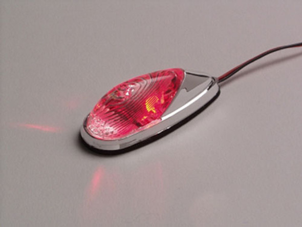 K&S Led Marker Lights Mini-Flush Mt. Chrome Body Red (1 Led) W/B 25-9501B