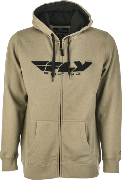 Fly Racing Fly Corporate Zip Up Hoodie Tan/Black Lg 354-0194L