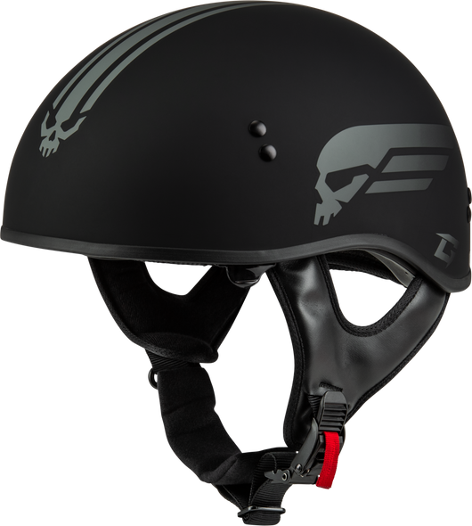 Gmax Hh-65 Retribution Helmet Matte Black/Silver Lg H16511816