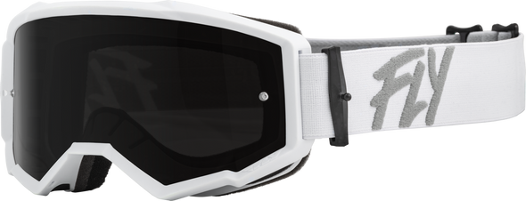 Fly Racing Zone Goggle White W/ Dark Smoke/Smoke Lens 37-51506